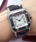 Clone Cartier Santos Diamond Ladies Watch 32mm